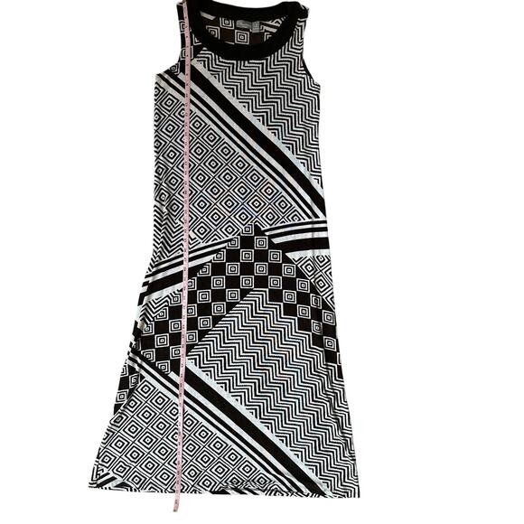 Chico's Traveler's Brown and Cream Geometric Maxi tank dress, size 1 Medium - Picture 5 of 6